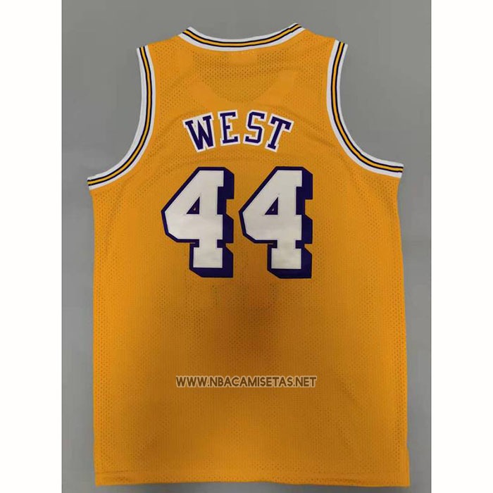 Camiseta Los Angeles Lakers Jerry West NO 44 Mitchell & Ness 1971-72 Amarillo